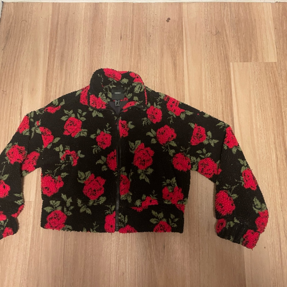 Chanel Black and Red Rose Knit Jacket - Picture 3 of 5
